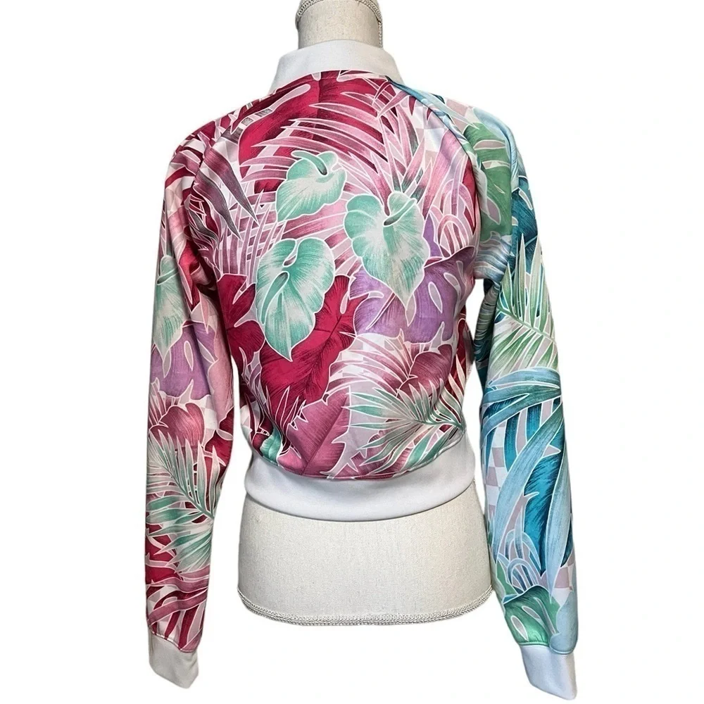 NIKE WOMEN’S COLORFUL TROPICAL ZIPPERED ATHLETIC JACKET SIZE XS